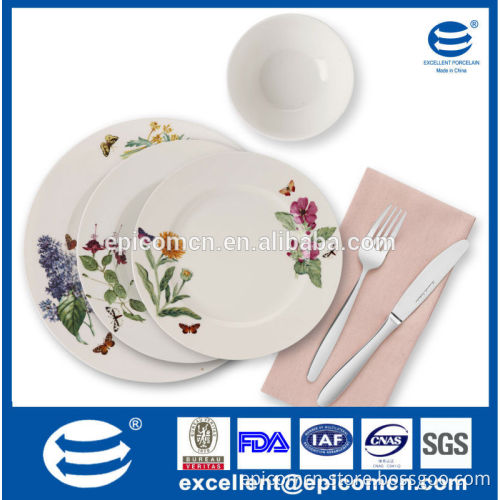 New design ceramic wholesale factory outlet daily use 24pcs for 6 person use new bone china dinner set